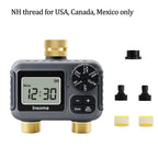 Dual Outlet Smart Irrigation Water Timer for Garden Hose Faucet, G Thread or NH Thread