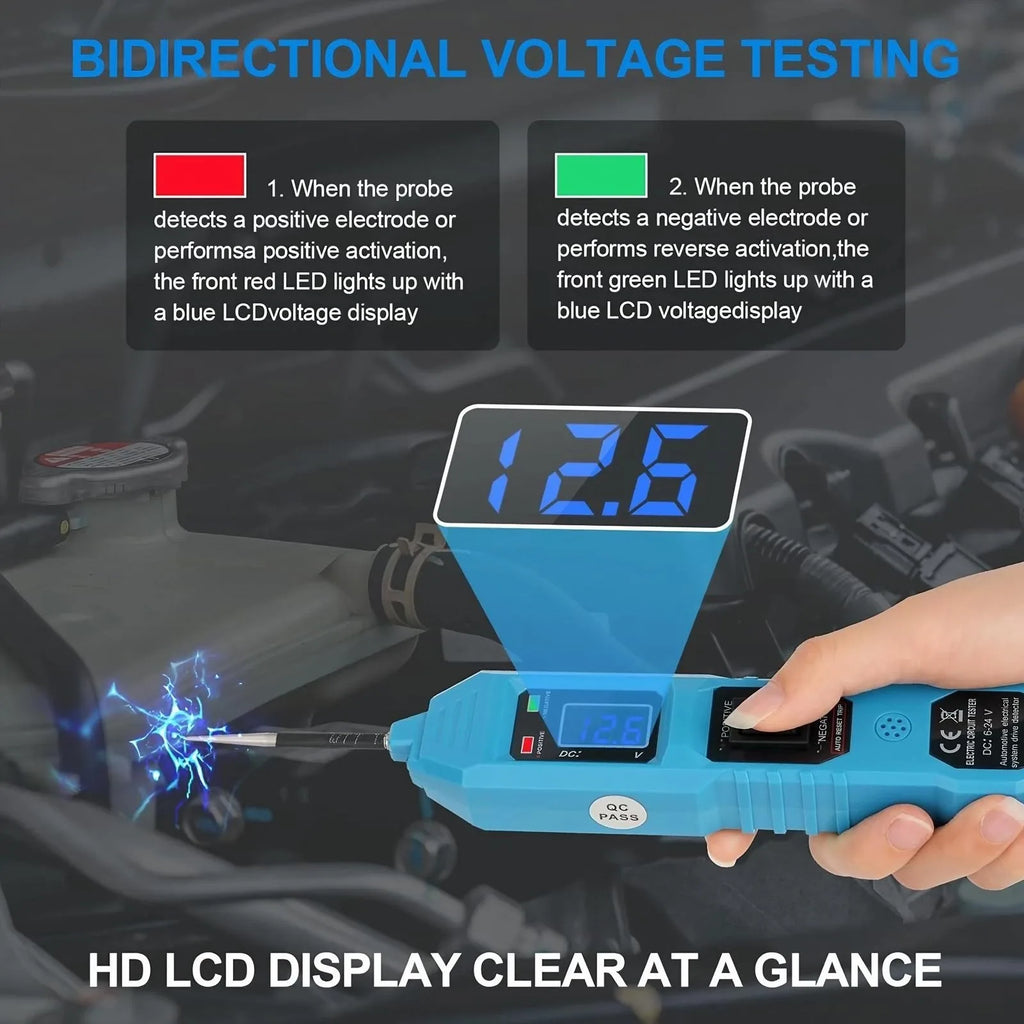 Multifunctional Car Circuit Tester LCD Display Power Probe Automotive Diagnostic Tool Repair Kit for Electrical Testing