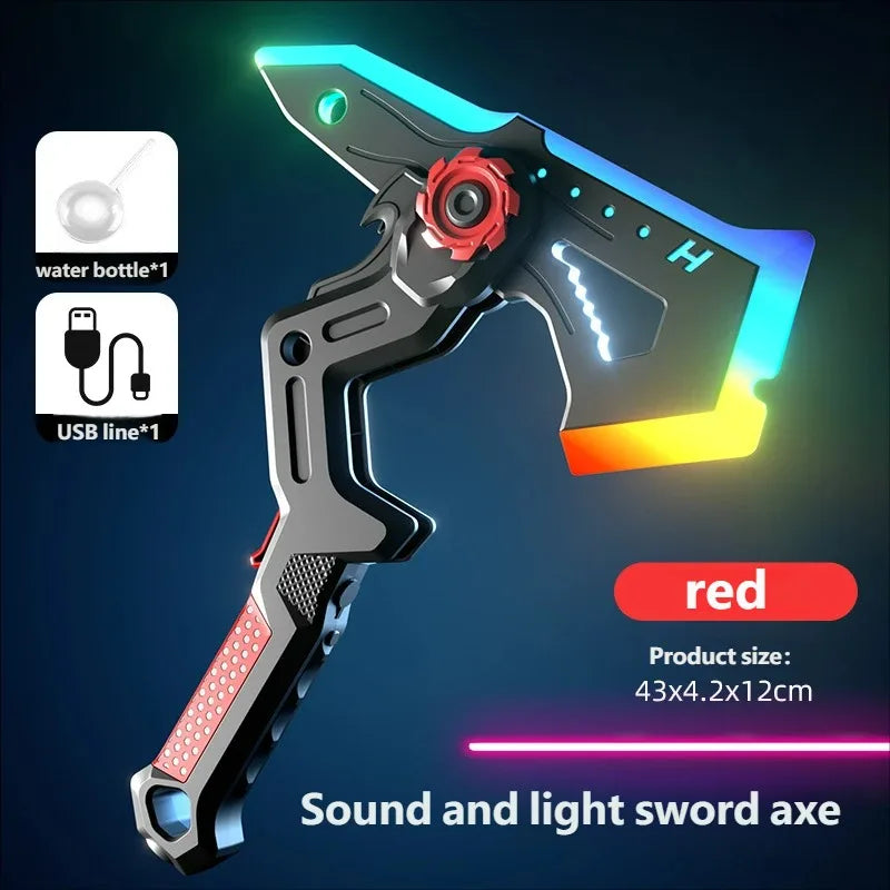 2 in 1 Colorful Glowing Bright Sword Axe Outdoor Toy with Multi-color Changing LED Music Cosplay Cool Flashing Children Toy