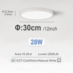 Ultra-Thin LED Ceiling Lamp Chandelier 23/30cm with Remote Control for Home Decor Lighting in Living Room Bedroom Kitchen