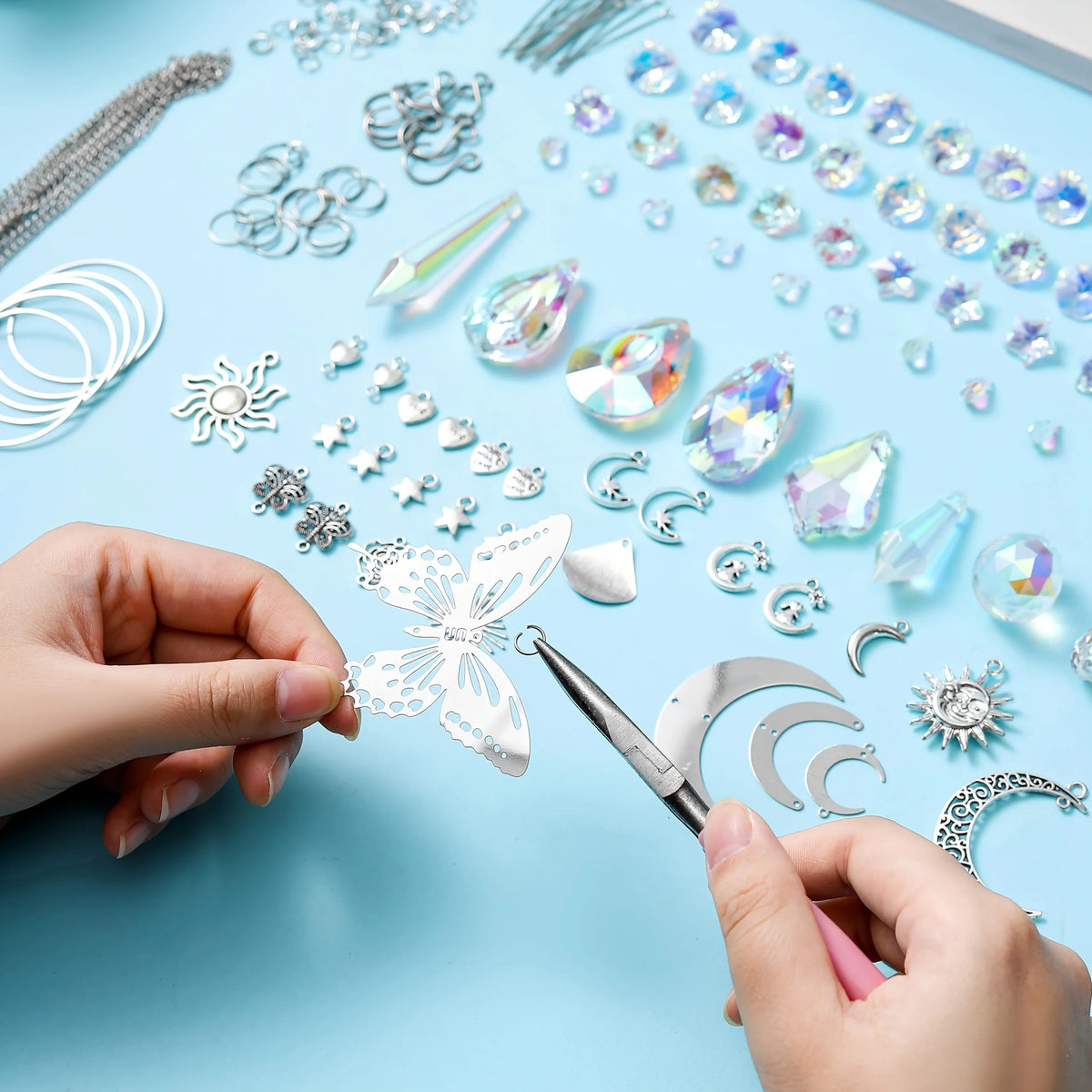 420PCS Sun Catcher Arts and Crafts for Adults Crystal Suncatcher Crafts Kit for Adults Suncatchers DIY Making Supplies for Indoo