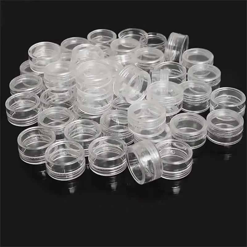 50/100/300pcs 5g Transparent Cosmetic Bottles Containers Pot Sample Clear Cream Jar For Nail Arts Small Clear Can Tin For Balm