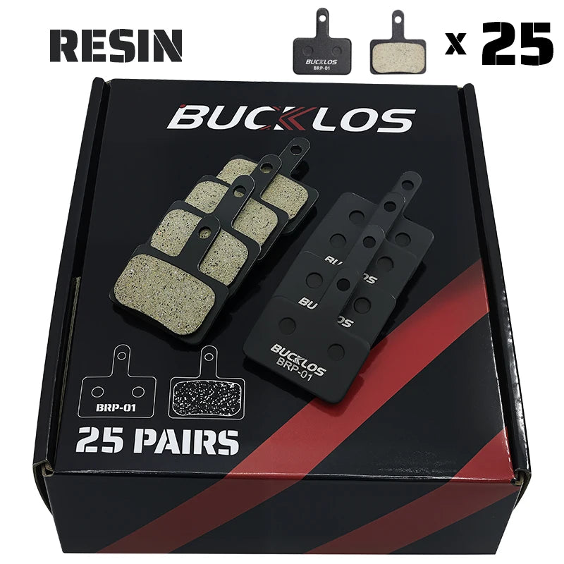 25 Pairs BUCKLOS BRP-01 Disc Brake Pads Ceramic Resin MTB Hydraulic Brake Pads Durable Bicycle Brake Pad for SHIMANO B01S B05S