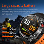 2026 New Fashion Luxury 1100mAh Battery 1.7-inch HD Screen Compass Wireless Call Flashlight 100+Sports Outdoor Sports smart