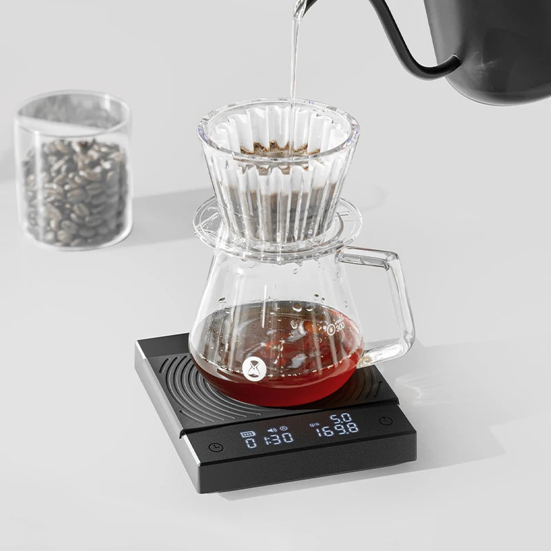 TIMEMORE Store Black Mirror Basic2 Plus New Up Digital Coffee Food Kitchen Scale With Time  USB Light Weight Mini Digital Scale