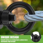 4pcs Stainless Steel T-Track Tie Down Anchors M8 Ring Eye Bolts, Black