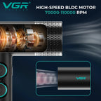 VGR High-Speed Hair Dryer V-401 110000 RPM Brushless Motor Hot/Cold EU Plug