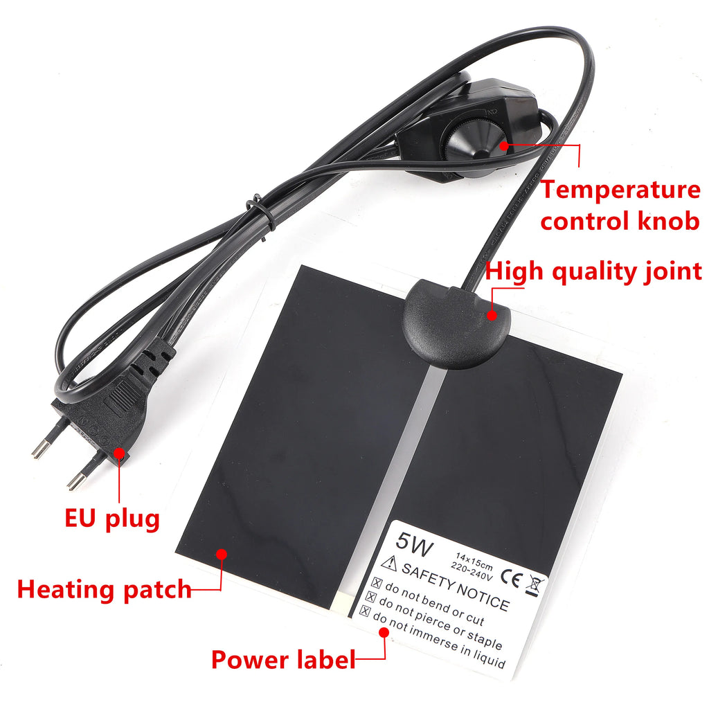 Reptile terrarium heat mat with adjustable temperature controller, 5-45W