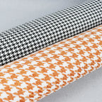 Houndstooth Cotton Linen Upholstery Fabric 1x1.5m Black-White Car Seat Door Panel Headliner