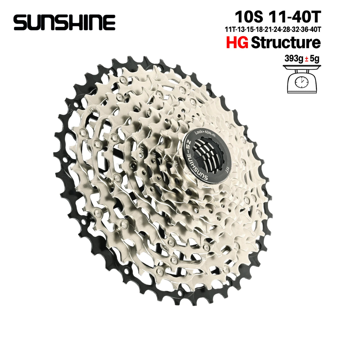 SUNSHINE MTB cassette freewheel HG sprocket carbon steel 10/11/12/13 speed 11T-40T to 11T-52T