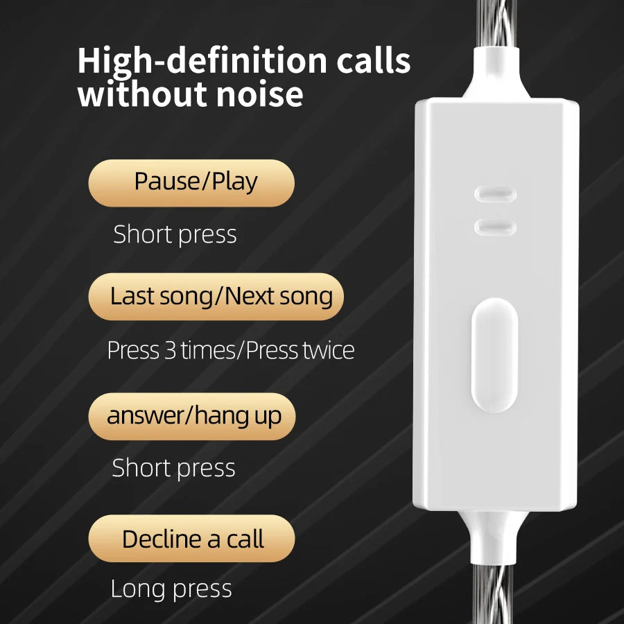 CCA CRA in Ear Monitor Headphones Ultra-Thin Diaphragm Dynamic Driver IEM Earphones Clear Sound & Deep Bass Wired Earbuds