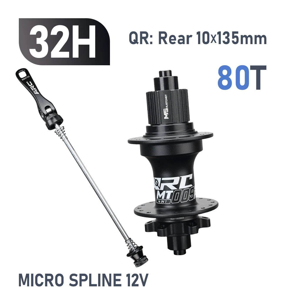 New ARC MT009 4 IN 1 Pro Front Rear Bicycle Hub Mountain MTB Bike Hub Sealed Bearing DT Ratchet 80T Bicycle Hubs 8-12Speed