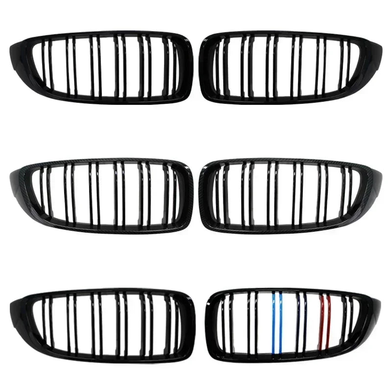 Car Front Bumper Grille Racing Grill For BMW 4 Series F32 F33 F36 M3 F80 M4 F82 12-18 Dual-Slat Glossy Black Accessories
