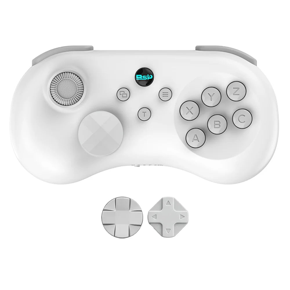 Y04 Wireless Game Controller Hall Effect Joystick, Turbo Back Buttons, Black/White