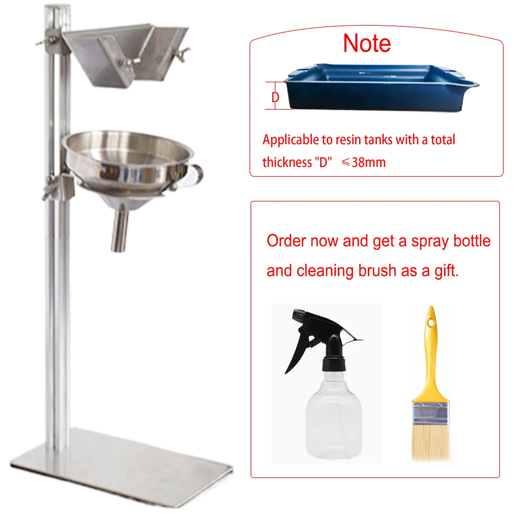 3D Printer Resin Recycle Funnel Stand Resin Vat Holder Resin Tank Stand Funnel Holder Easy to Pour Liquid to Bottle Easy Clean R
