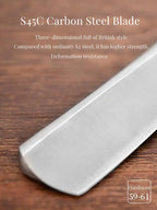 Japan S45C Carbon Steel Razor Straight Edge Stainless Steel Sharp Barber Folding Razor Natural Sandalwood Handle Horn Handle