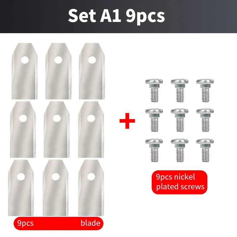 Robotic Lawn Mower Replacement Blades 43mm Stainless Steel, Double Edge, 9pcs/30pcs Gold/Silver