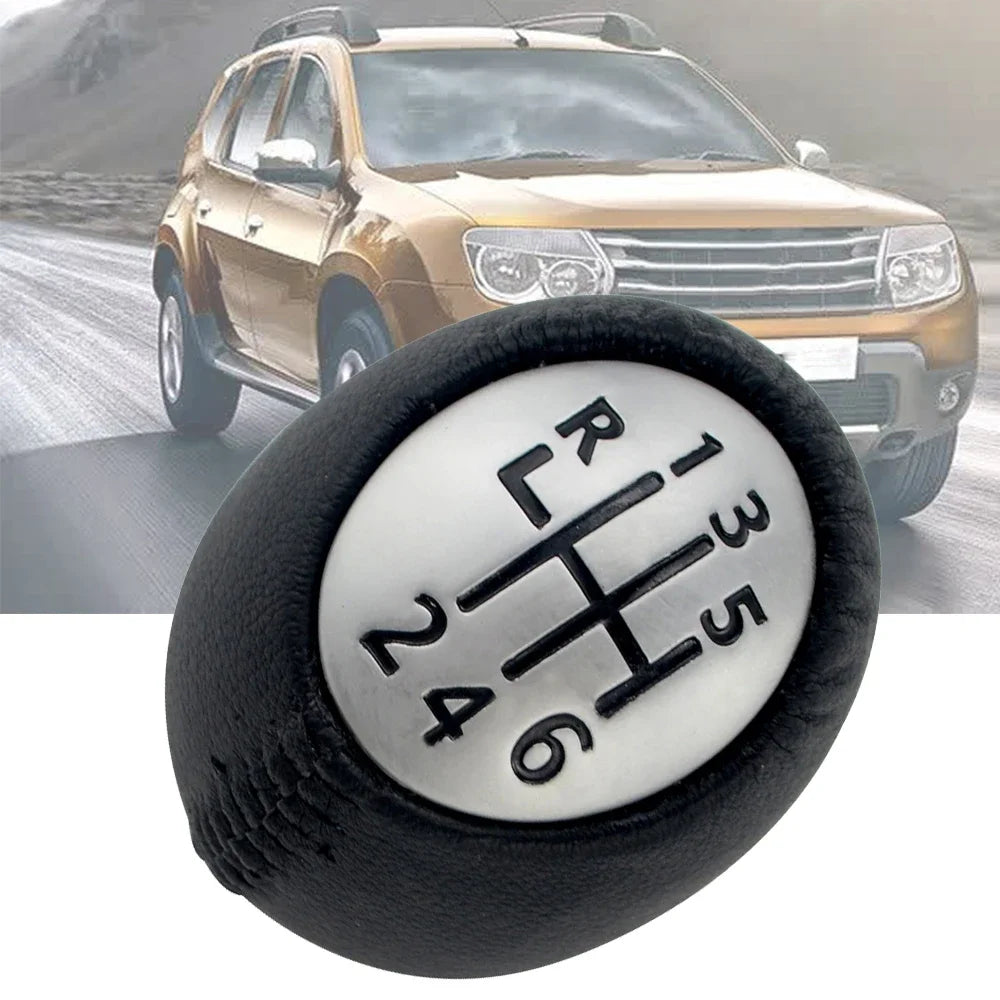 6-Speed Gear Shift Knob for Renault Duster 2010-2016, PU Leather, 1pc
