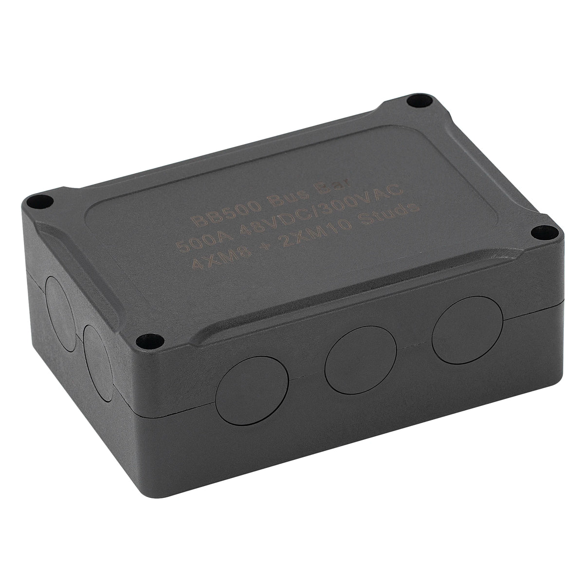 500A Marine Bus Bar 48V Automotive Power Distribution Block Big Current 6 Studs With Red Black Plastic Cover For Car Boat Auto
