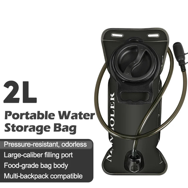 NEWBOLER Hydration Water Bladder Reservoir Bag, PEVA, 1.5L 2L 3L, Transparent/Grey