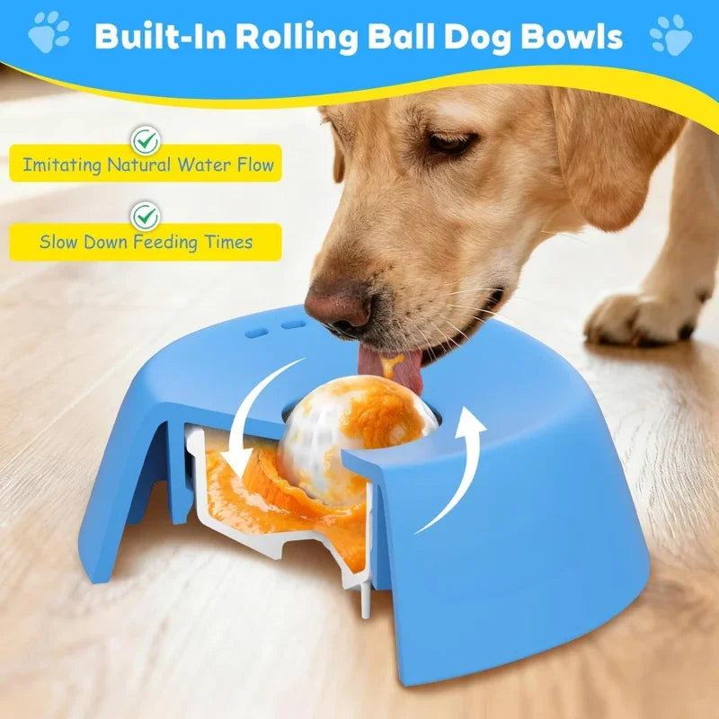 Anti-Choking Slow Feeder Dog Bowl Non-Slip 3/4 Cup - Lick Toy for Liquid Treats Bone Broth Yogurt