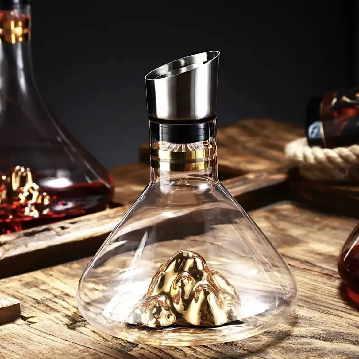 1500ML Iceberg Whisky Wine Decanter Handmade Lead-free Crystal Wine Pourer Carafe Thickened Wine Dispenser Pot Bar Accessories