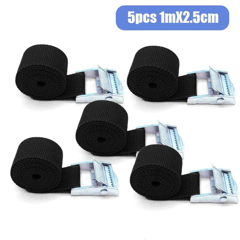 5/10 pcs 1M Buckle Tie-Down Belt Cargo Straps For Car Motorcycle Bike With Metal Buckle Tow Rope Strong Ratchet Belt for Luggage