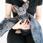 Vivid Stuffed Bat Doll Plush Throw Pillow with Realistic Foldable Wing Seat Cushion Halloween Xmas Ornament Bat Dolls Decor