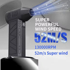 New 130000RPM Turbo Jet Fan Electric Air Duster Adjustable wind speed Turbo Violent Blower Rechargeable with Light Car Cleaning