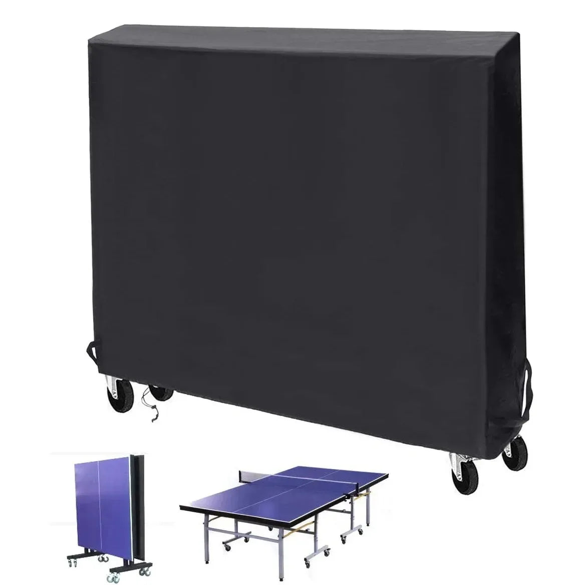 Table Tennis Table Cover Waterproof Oxford Fabric 165x70x185cm Black Indoor/Outdoor