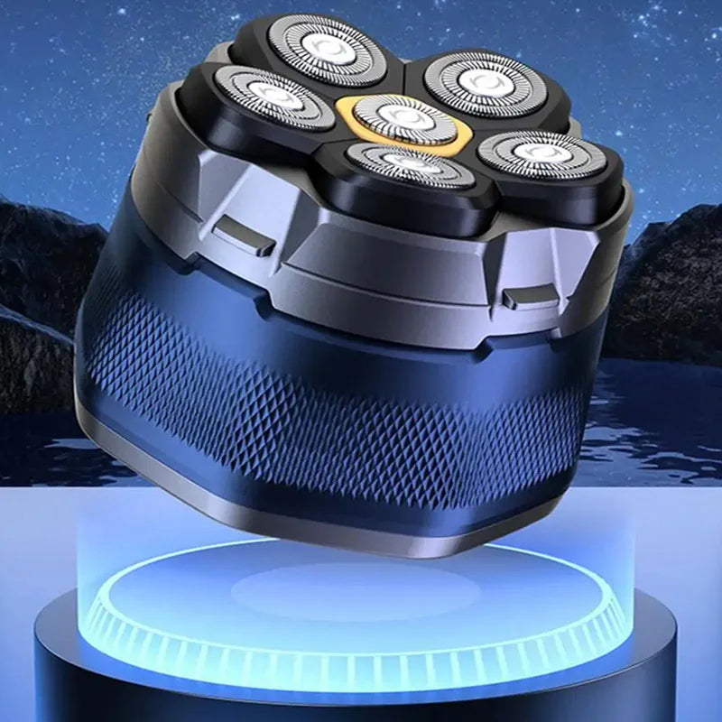 6 Head Portable Waterproof Rechargeable Shaving machine Foil Head Bald Shaver Barber Electric Shavers for Men