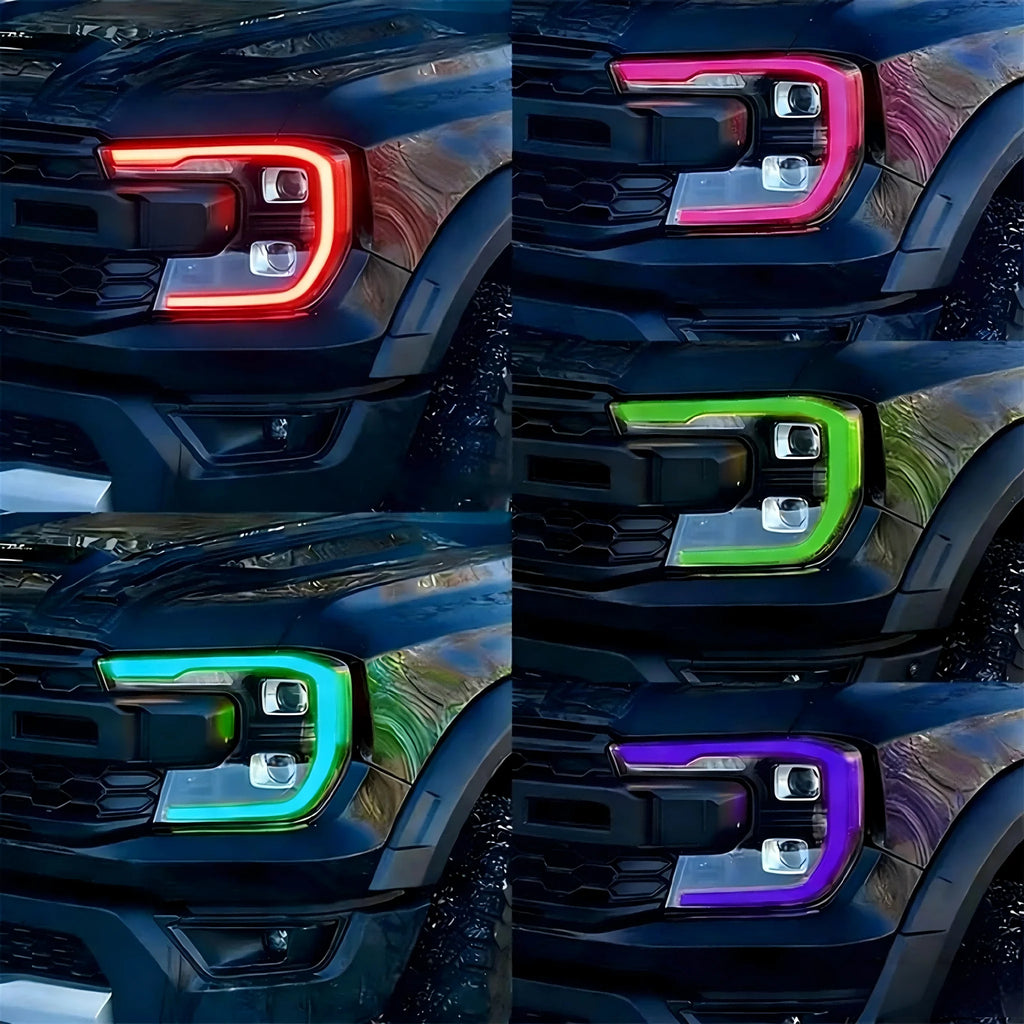 Yellow White Blue Amber Red Angel Eyes DRL LED Boards For Ford Ranger T9 Matrix 2024 2025 Daytime Running Light Chips Module