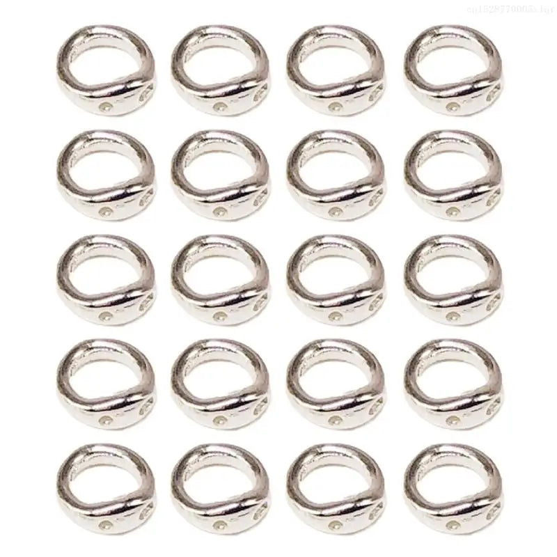 20 pcs Elegant Double Hole Linking Circles Sophisticated Craft Rings Connector Rings with Two Holes for Jewelry Assembly F0S4
