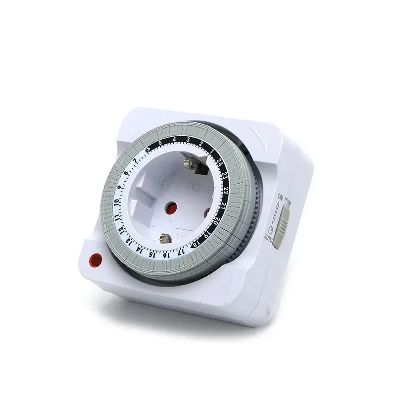 24-Hour Mechanical Outlet Timer Socket EU Plug Countdown Auto Power Off Indoor Use