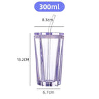 300ml Five-Pointed Star Glass Cup With Straw Color Gradient Cups Cold Drink Cup Coffee With Lid Drinking Cup Drinkware