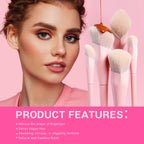 Jessup Makeup Brush Set 14pcs Pink Vegan Brushes for Foundation Blush Eyeshadow Powder