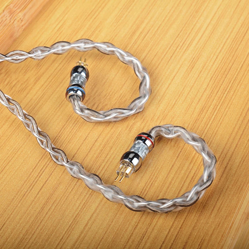 NICEHCK SilverCat HIFI Upgrade Cable 8 Cores Silver Plated Alloy Earphone Wire 3.5/2.5/4.4mm MMCX/0.78mm 2Pin for Bravery Winter