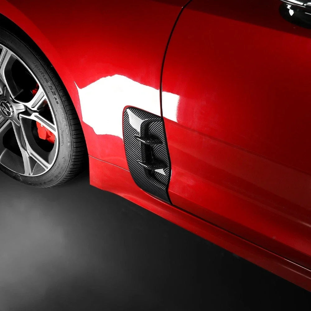 For Kia Stinger 2017-2023 2Pcs Car Side Vent Sticker Air Flow Fender Exterior Air Intake Fender Decor Cover Trim Accessories