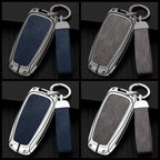 Metal Leather Car Key Case Cover Protector For Ford Raptor F150 Explorer Mustang Fusion Escape F250 F350 F450 RAPTOR Auto Parts