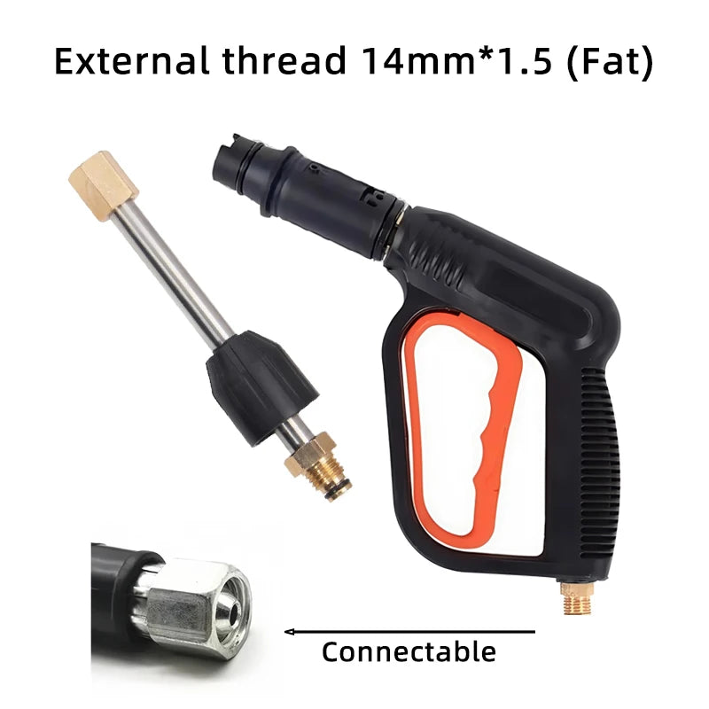 2175PSI Adjustable High Pressure Washer Gun - Straight/Fan Spray Nozzle with Detachable Extension Wand & Duckbill Clip
