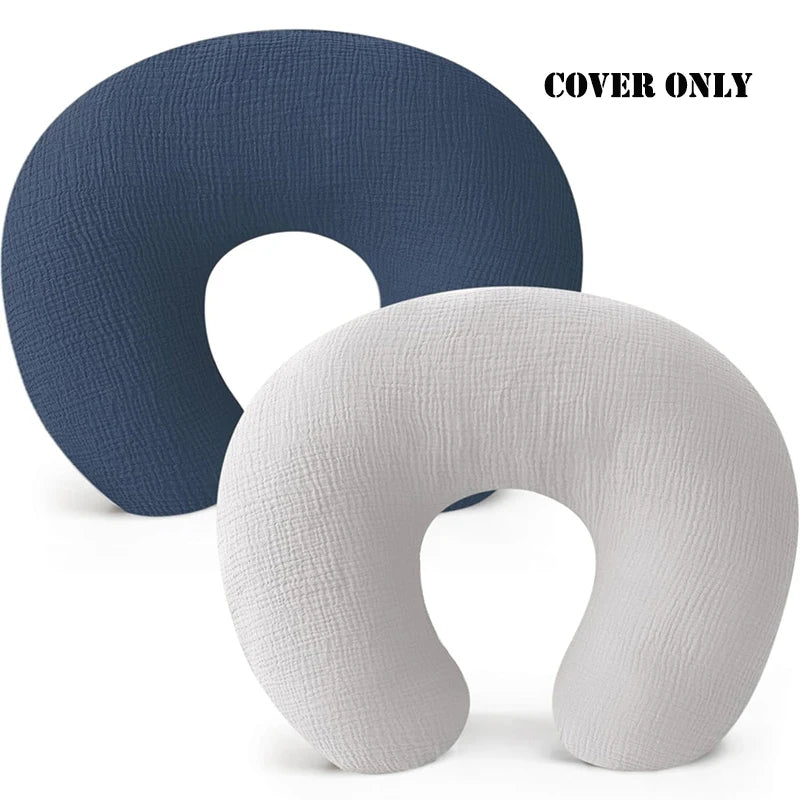2PCS/set Nursing Pillow Cover for Breastfeeding Pillows Ultra-Soft Muslin Cotton Baby Nursing Pillow Fits Newborn Feeding Pillow