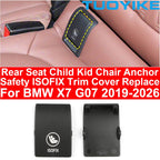 Car Interior Rear Seat Child Kid Chair ISOFIX Cover Anchor Safety Trim Replacement Decoration ABS For BMW X5 G05 X7 G07 2019-21