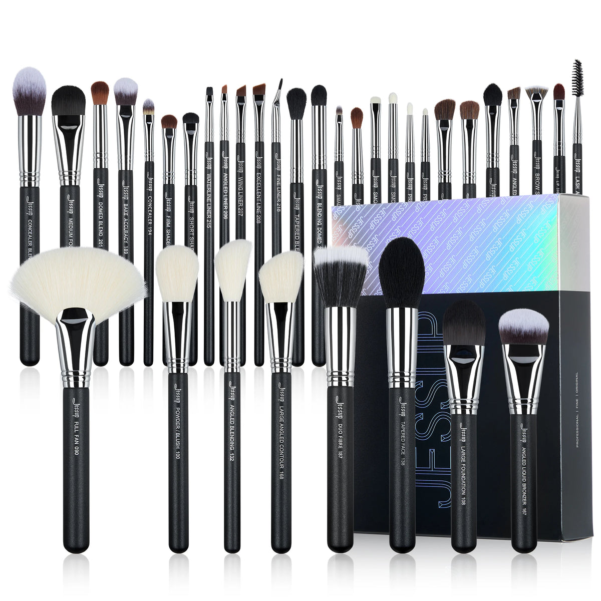 Jessup Makeup Brushes Set Professional 35pcs Premium Synthetic Labeled Make up Brush for Foundation Eyeshadow Concealer Contour