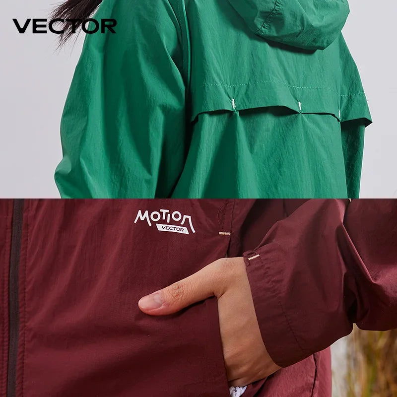 VECTOR Men Woman Windproof Hiking Jacket Waterproof Outdoor Sportswear UPF40+ Breathable Coat Camping and Outdoor Hiking