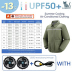 Summer 4 Fans Air Conditioning Cooling Vest Men Women Ultralight Outdoor Jacket Sun Protection Windbreaker Travel Fishing Sports