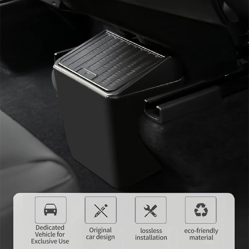 Futhope Rear Trash Can for Tesla Model Y Juniper Storage Box Cover Press Open Design Non-Destructive Installation