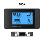20A/50A/100A/200A Digital Meter DC8-100V Voltmeter Ammeter LCD 4-in-1 DC Voltage Current Power Energy Detector Amperimetro Shunt