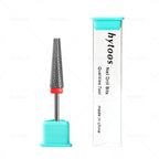 HYTOOS Flat Top 5 in 1 Nail Drill Bit 24mm Long Carbide Tapered Nail Bits Electric Drill Accessories Gel Polish Removal Tool