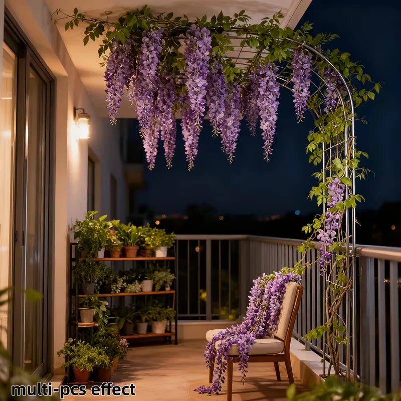 30pcs Artificial Elegant Simulated Wisteria Vine Purple Hanging Flowers for Wedding Party Archways Ceiling Table and Wall