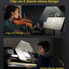 NV 57 LED Super Bright Music Stand Light Eye Caring Clip-on Piano Light USB-C Rechargeable Dimmable Music Sheet Piano Light Lamp